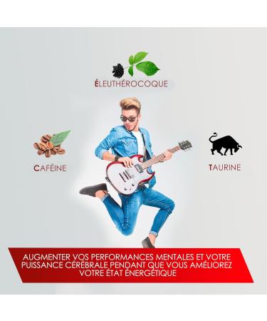 Taurine Caffeine and Eleutherococci | Energy and Power Boosting | Powerful Energy Stimulating | Instant Energy Booster | Stimulates Muscle Performance | 60 Capsules - Buy Online on GoSupps.com