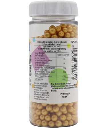 PME Large Sugar Pearls White 90 g & Sugar Pearls Gold 4 mm 60 g 90 g + Sugar Pearls Gold 4 mm 60 g - Buy Online on GoSupps.com