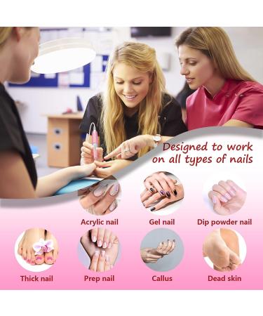 Portable Electric Nail Drill Machine 45000 RPM Rechargeable Manicure Pedicure Set with 12 Bits - AUROHOPE Lovely Pink - Buy Online on GoSupps.com