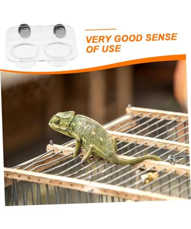 TOGEVAL 1 Set Magnetic Water Feeder Gecko Feeding Cups Reptile Feeding Cups Leaopard Tortoise Worm Acrylic - Buy Online on GoSupps.com