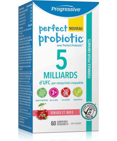 Progressive Perfect Probiotic Kids Chewable 5B 60 Count Cherry Berry Flavour - Buy Online on GoSupps.com