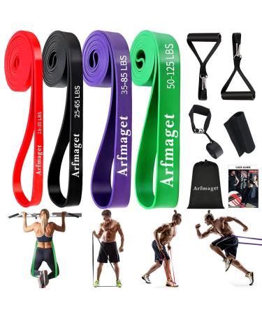 Arfmaget Resistance Bands Pull Up Assistance Bands loop resistance bands for Long Exercise Strength Training Yoga Pilates Pull up Stretching Fitness Home Gym Equipment for Men and Women 15-125LBS