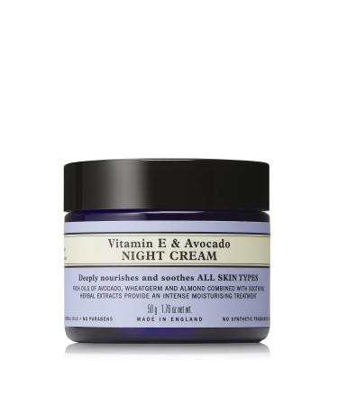 Neal's Yard Remedies Vitamin E & Avocado Night Cream | Deeply Moisturising & Replenishing | 50g 50 g (Pack of 1)