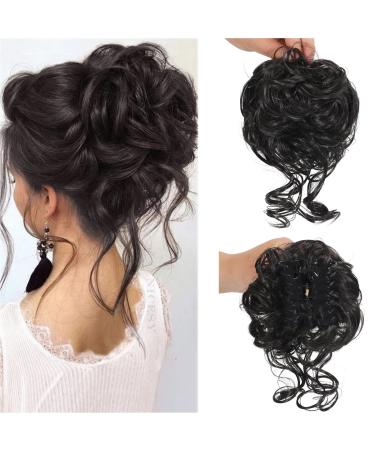 Claw Messy Bun Hair Pieces Clip Wavy Curly Hair Chignon Clip in Hairpieces Tousled Updo Donut Hair Bun Synthetic Hair Ponytail for Women Girls 4#