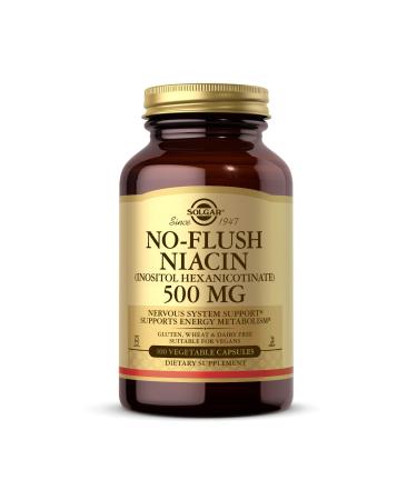 Solgar No-Flush Niacin 500 mg 100 Vegetable Capsules