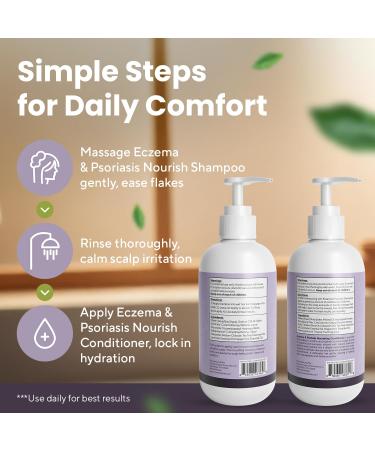 Marie Originals Eczema & Psoriasis Nourishing Shampoo and Conditioner Bundle Itchy Scalp Relief Dry Scalp Shampoo & Hydrating Conditioner with Tea Tree Lavender & Peppermint 8 oz Each - Buy Online on GoSupps.com