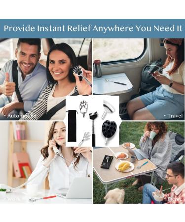 YQBFTC Stainless Steel Telescopic Back Scratchers (5 Heads) - Ultimate Itch Relief for Men & Women | Effortlessly Reach Every Spot - Buy Online on GoSupps.com