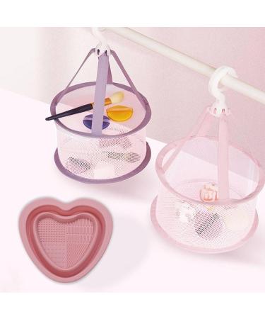 Yianyal Foldable Makeup Brush Cleaning Bowl Heart Shape Silicone Make up Brush Cleaner | Portable Washing Tool for Brushes Sponges Brush Cleaning Pad pink - Buy Online on GoSupps.com