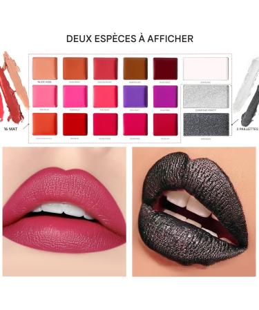 Palette de rouge l vres palette de brillance l vres - Palette de brise de l vres l vres l vres mate 18 couleurs | Costume de petite amie durable cosm tique texture douce cr meuse pour les r - Buy Online on GoSupps.com
