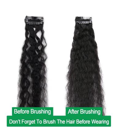 Black Kinky Straight Clip In Hair Extensions - 14 Inch - 120g - Pack of 10 - Buy Online on GoSupps.com