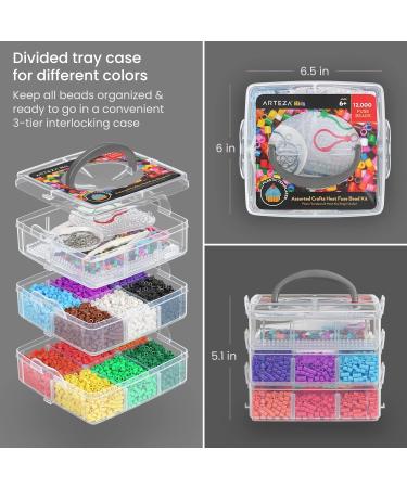 ARTEZA Kids Heat Fuse Beads Set - 12,000 Iron Beads, 12 Colors, 35 Designs, 5 Templates - Creative Kids' Activities & Craft Supplies for Indoor Play and After-School Fun - Buy Online on GoSupps.com