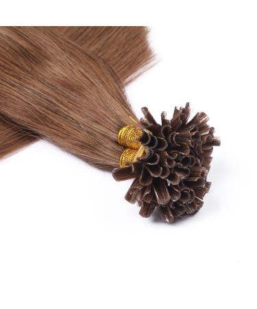 Keratin Bonding Hair Extensions - #7 Mittelaturblond 60cm 50 Strands 100% Remy Real Hair - High Quality U-Tip Extensions by Novon Hair - Buy Online on GoSupps.com