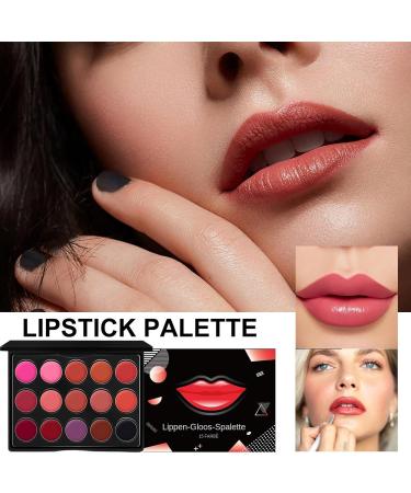 Lipstick Palette 15 Colors Moisture Matte Texture Lip Glaze Palette Portable Moisture for Breathtaking Lip Art with 15 HighQuality Colors Silky colors offer seduction - Buy Online on GoSupps.com