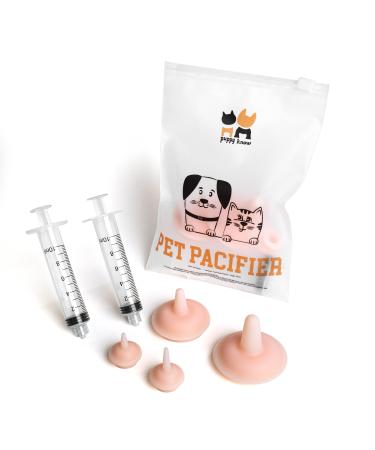 Pet Feeding Nipple for Kitten and Puppy Silicone Feeding Pacifier for Pets and Wildlife - Includes Mini, Original, Medium, Large, Double 1-10ml Oring Syringe