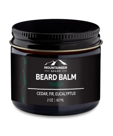 Mountaineer Brand Beard Balm for Men | All Natural Leave-In Conditioner to Moisturize Dry Itchy Skin | Beard Butter Hydrates Softens and Tames Flyaway Hair | Adds Shine | Timber Scent 2oz