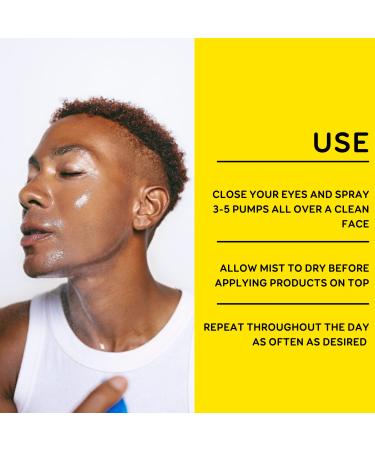 Instant Moisturizing Mist for Men - Lightweight Hydrating Spray with Y-7 Vitamin Complex | Natural Vegan & Dermatologist Tested | Refreshing & Shine-Free | 2.8 FL. OZ - Buy Online on GoSupps.com