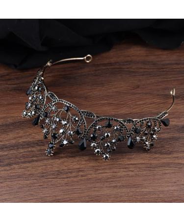Kamirola Crystal Princess Crown Tiara for Women and Girls - KC Gold & Black - Buy Online on GoSupps.com