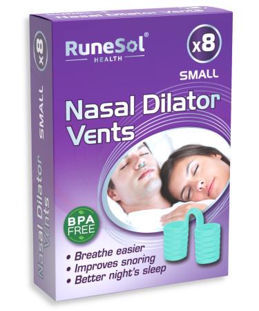 Runesol Snoring Relief Nasal Dilator 8 x Small Green Nasal Dilators Snoring Aids for Men and Women Sleep Nose Vents Anti Snoring Devices Stop Snoring Aid for Sleeping Snore Stopper Congestion Green 8 x Small