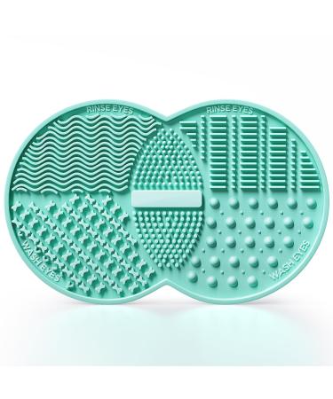 Makeup Brush Cleaning Mat Silicone Makeup Brush Cleaning Mat Green Make Up Brush Cleaner Pad Portable Makeup Brush Cleaner Mat Makeup Brush Cleaner Pad for All Size Makeup Brush