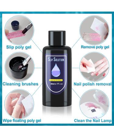 6-in-1 Poly Gel Nail Kit with Slip Solution Liquid - Includes Brush and Nail Tips Clip - DIY Poly Extension Gel Nails - Buy Online on GoSupps.com