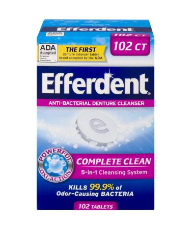Efferdent Denture Cleanser Tablets Complete Clean 102 Tablets | Pack of 2