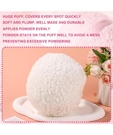 Large Plush Body Powder Puff Soft Washable Reusable Face Body pressed Powder Puff setting Dusting Powder Puff Loose Powder Puffs for Face Body Makeup Tool (White) - Buy Online on GoSupps.com