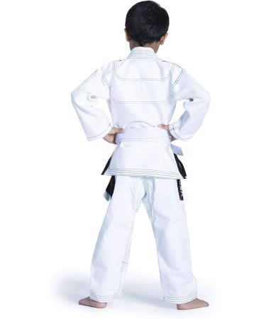 Vector Sports Brazilian BJJ Gi for Kids - Durable 100% Cotton Uniform in White with Free Belt - Buy Online on GoSupps.com