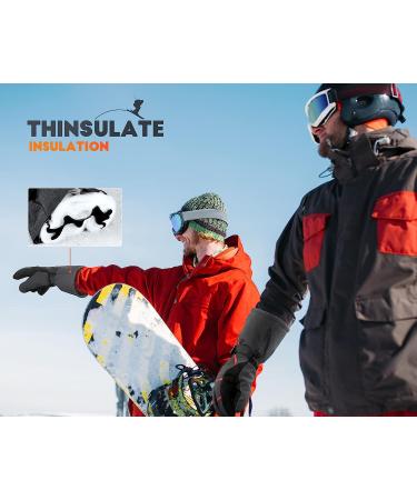 VELAZZIO Eco-Friendly Ski Gloves | DuPont Sorona, Waterproof, Breathable, Touchscreen | Gray/Red - Medium - Buy Online on GoSupps.com