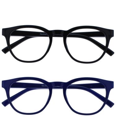 Opulize Blu - Reading glasses Blue light filter 2 Series Pack COOL READ FRIENTS SATE IN THE SLESS Computer Gaming Rumplings Men Women Bb5-13 +2.50 Dioptries Black / Blue