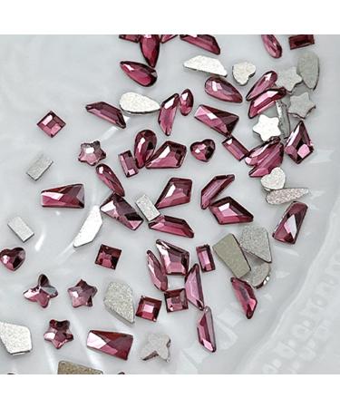 FEIlei 100Pcs Mixed Glass Crystal Hybrid Diamond Rhinestones Nail Art Decorations Drop Rhombus Flatback Stones 3D Gems - Buy Online on GoSupps.com