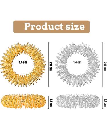 12-Piece Acupressure Ring Set: 6 Golden & 6 Silver Finger Massage Rings for Stress Relief & Pressure Reduction - Buy Online on GoSupps.com