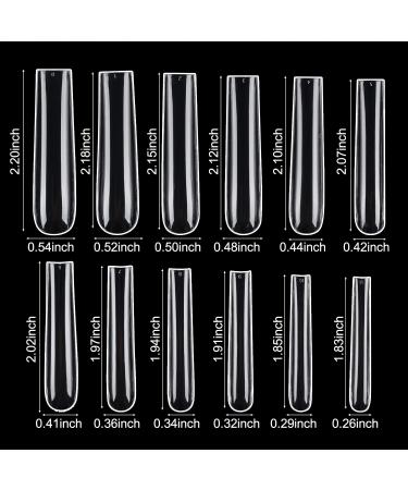 gootrades 3XL Tapered Square Nail Tips 360pcs - Clear Extra Long Straight Acrylic Nails - Manicure Salon Home DIY - 12 Sizes - Buy Online on GoSupps.com