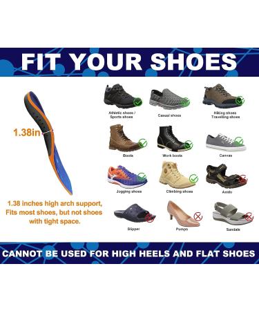 RooRuns Plantar Fasciitis Arch Support Insoles - Large Size Orthotic Shoe Inserts for Running, Athletic Gel Insoles for Flat Feet, Heel Spurs, Arch Pain Relief - Men 11-12.5/Women 12-13.5 - 220 LBS - Buy Online on GoSupps.com