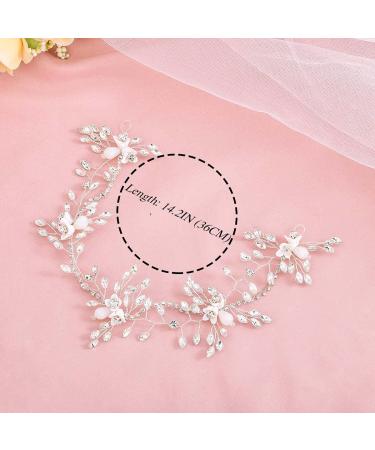 IYOU Wedding Rhinestone Hair Vine | Sparkling Crystal Silver Headband Bridal Headpiece & Flower Hair Accessories for Women & Girls - Buy Online on GoSupps.com