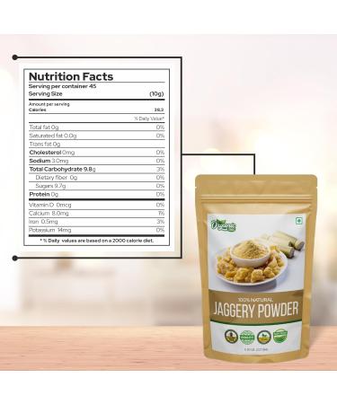 Organic Zing Jaggery Powder | 100% Unadultered Jaggery Powder | Natural and Naturally Grown | Jaggery Powder For Tea | Product of India - 227 gm (8 oz) Pack of 2 227 g (Pack of 2) - Buy Online on GoSupps.com