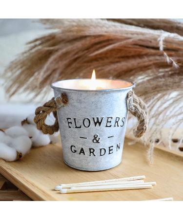 FKJOL Citronella Candles 2 Pack - Large 13.5 oz Flower Pot Shape | Outdoor and Indoor Soy Candles with Lemongrass Oil for Mosquito Repellent - Buy Online on GoSupps.com