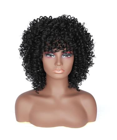 14-Inch Porsmeer Curly Afro Wig for Women - Natural Kinky Curly Bob with Ponytail Shoulder Length Black 1B# - Perfect Volume for Black Women - Buy Online on GoSupps.com