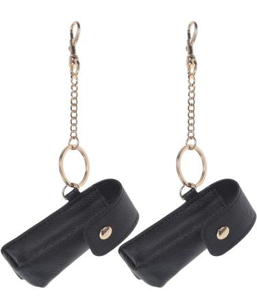 Lipstick Keychain Holder Set | Lip Balm Purse Storage | 2pcs Black Bag Organizer for Women - Buy Online on GoSupps.com