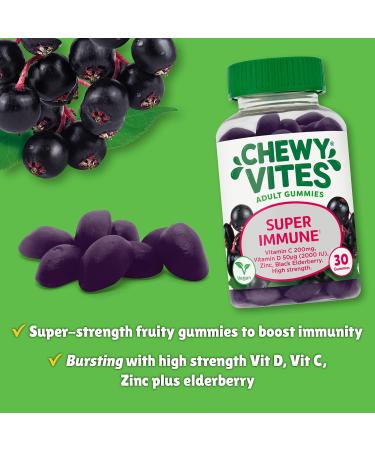 Chewy Vites Adults Super Immune Gummies | Vitamin D, C, Zinc & Elderberry | Vegan | 60 Count - Buy Online on GoSupps.com