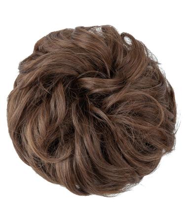 JJStar 2-Piece Hair Part with Rubber Band | Dutt Hair Tie for Updos & Extensions | Messy Bun Accessories for Women & Girls in Light Brown - Buy Online on GoSupps.com