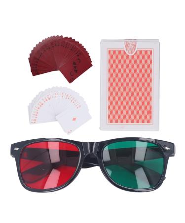 Brrnoo Color Blind Training Glasses Color Blind Poker Card Red and Green Glasses Vision Corrective Amblyopia Training Cards for Children
