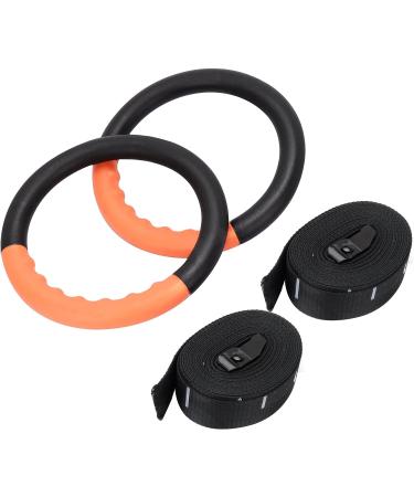 Teamaze Gymnastic Rings with Adjustable Straps - Non-Slip Pull Up Workout Rings for Home Gym Exercise - Orange - Buy Online on GoSupps.com