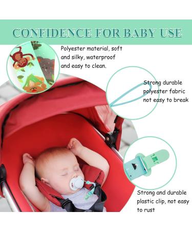 10 Pcs Boys Dummy Clip with Silicone Adapter - Baby Pacifier Holder Straps for Teething Toys - Green - Buy Online on GoSupps.com