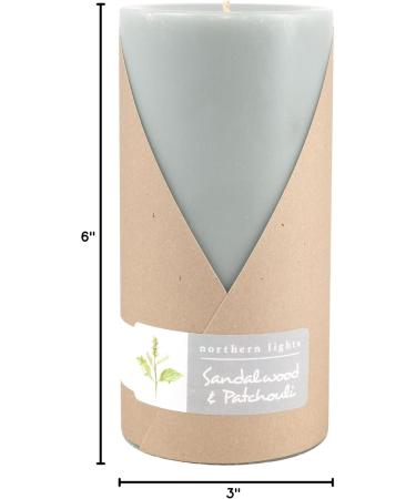 Northern Lights Candles Fragrance Palette Pillar - Sandalwood & Patchouli 3x6 | International Shipping Available - Buy Online on GoSupps.com