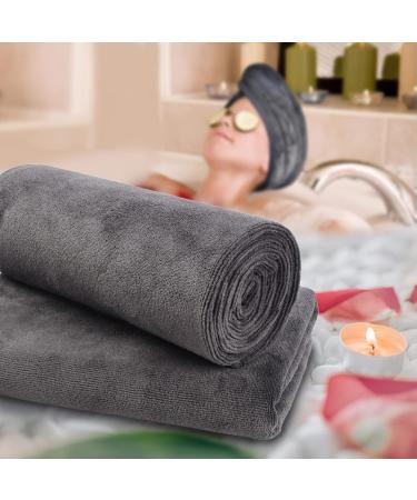 Sunland Microfiber Hair Towel for Women - Super Absorbent & Quick Drying Hair Turban Large 61x109cm in Gray - Buy Online on GoSupps.com
