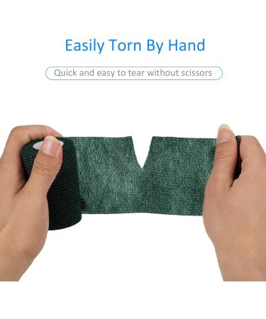 Buy Self-Adhesive Cohesive Bandage - 7.5cm x 4.5m 6 Rolls for First Aid Dog Veterinary Wrap Sport & Injury Support (Dark Green) - Buy Online on GoSupps.com
