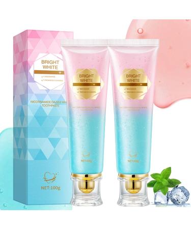 Niacinamide Whitening Toothpaste, Intensive Triple Whitening Toothpaste, Fresh Breath, Remove Tooth Stains, Enamel Protection and Tooth Strengthening, Daily Use for Oral Care (1, 2PC) 2PC 1 Ounce (Pack of 1)