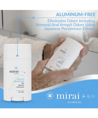 Mirai Clinical - All Natural Deodorant for Women and Men - w/Japanese Persimmon Extract - Full-Body Use - Aluminum Fragrance Paraben Free - Vegan - Helps to Eliminate Nonenal Odor - Unscented - 75g - Buy Online on GoSupps.com