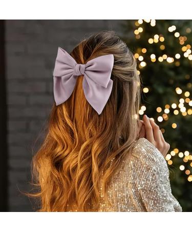 Dalababa Bow Hair Clips 2 Pcs Large Hair Bows Silky Satin Ribbon Hair Barrettes French Bowknot Hairpins Hair Accessories For Women Girls (Black & Pink) Black pink - Buy Online on GoSupps.com