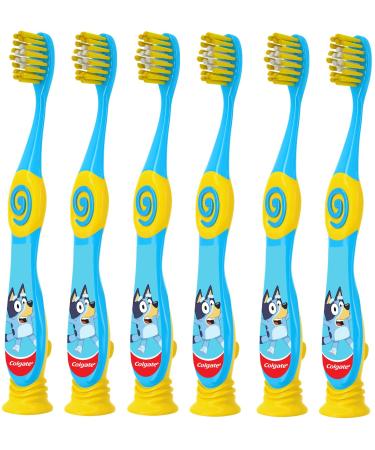 Colgate Bluey Toothbrush for Children with Suction Cup, Kids 2-5 Years Old, Extra Soft (Colors & Characters Very) - Pack of 6 - Buy Online on GoSupps.com